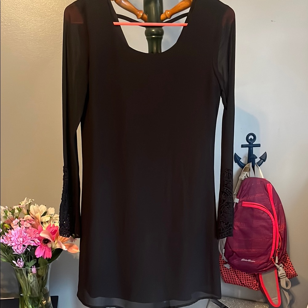 Speechless Black Long Sleeve Sheath Dress
